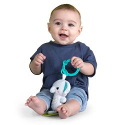 // PELUCHE ÉLÉPHANT AVEC ANNEAU DE DENTITION ET ATTACHE POUR PORTE-BÉBÉ